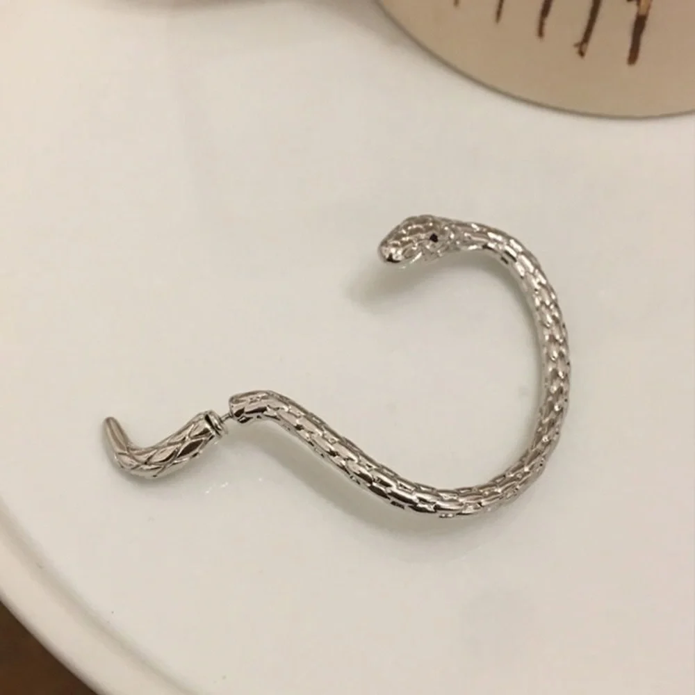 4/$15 Silver Snake Earring Crawler Cuff